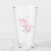 Roze Unicorn Glas (Achterkant)
