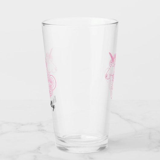 Roze Unicorn Glas (Links)