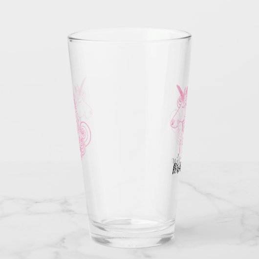 Roze Unicorn Glas (Rechts)