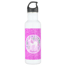 Roze Unicorn Glitter Speciaal Waterfles