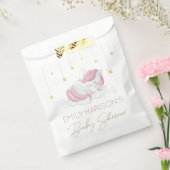 Roze Unicorn Gold Stars Baby shower Bedankzakje (Gezegeld)