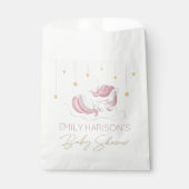 Roze Unicorn Gold Stars Baby shower Bedankzakje (Voorkant)