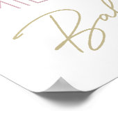 Roze Unicorn Gold Stars Baby shower Sign. Poster (Hoek)