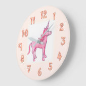 Roze Unicorn Grote Klok (Hoek)