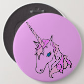 Roze Unicorn head Button (Voorkant /achterkant)