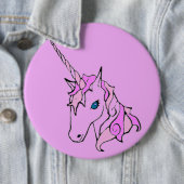 Roze Unicorn head Button (In situ)