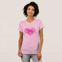 Roze Unicorn Heart T-Shirt