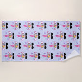 Roze Unicorn in zonnebrillen Patroon Strandlaken (Voorkant)