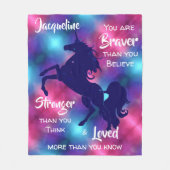 Roze Unicorn Inspirating Teen Girl Quote Fleece Deken (Voorkant)