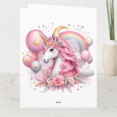 Roze Unicorn Kaart (Achterkant)