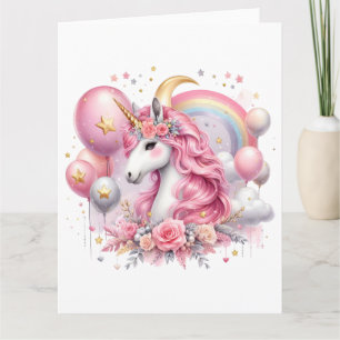 Roze Unicorn Kaart