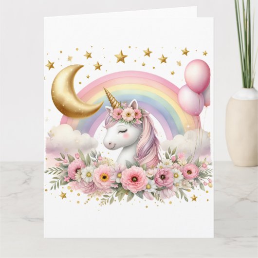 Roze Unicorn Kaart (Voorkant)