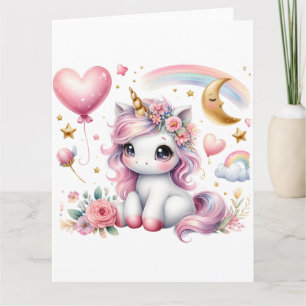 Roze Unicorn Kaart