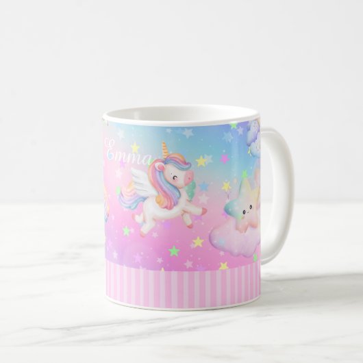  roze Unicorn Koffiemok (Voorkant rechts)