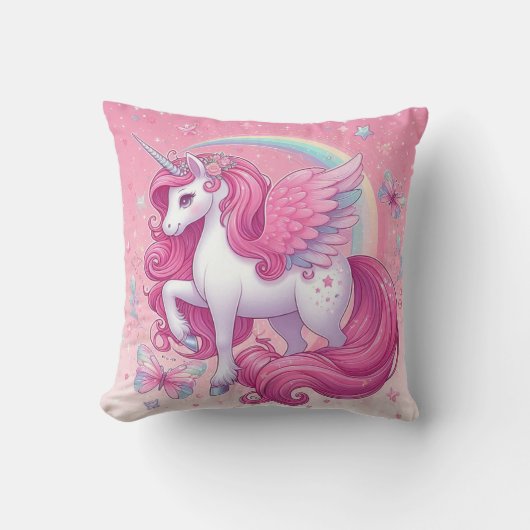 roze unicorn kussen (Voorkant)