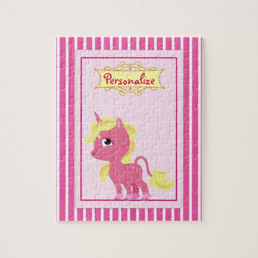 "Roze Unicorn" Legpuzzel (Verticaal)