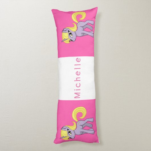 Roze Unicorn Lichaamskussen (Achterkant (Verticaal))