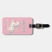  Roze Unicorn Luggable Label Bagagelabel (Voorkant horizontaal)