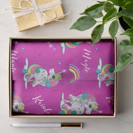 Roze Unicorn Magic Tissuepapier (Geschenk)