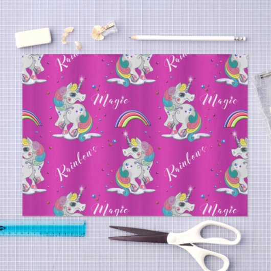 Roze Unicorn Magic Tissuepapier (Craft)