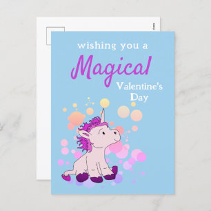 Roze Unicorn Magical Valentijn Day Feestdagenkaart