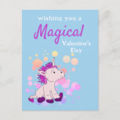 Roze Unicorn Magical Valentijn Day Feestdagenkaart (Voorkant)