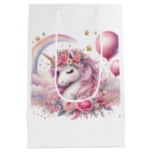 Roze Unicorn Medium Cadeauzakje (Achterkant)