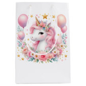 Roze Unicorn Medium Cadeauzakje (Voorkant)