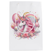 Roze Unicorn Medium Cadeauzakje (Voorkant)