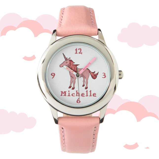 Roze Unicorn met  naam Horloge (Creator heeft geüpload)