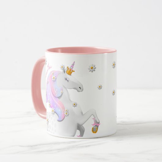 Roze Unicorn Mok (Voorkant links)