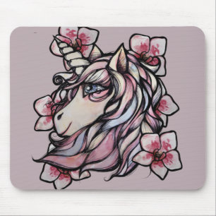Roze Unicorn Orchids art Orchid Unicorns Muismat