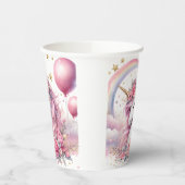 Roze Unicorn Papieren Bekers (Links)