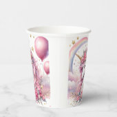 Roze Unicorn Papieren Bekers (Rechts)