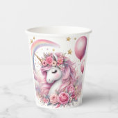 Roze Unicorn Papieren Bekers (Voorkant)