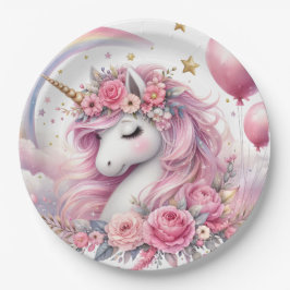 Roze Unicorn Papieren Bordje