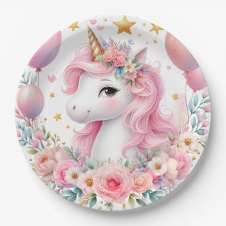 Roze Unicorn Papieren Bordje