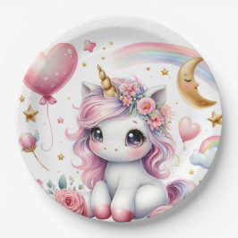 Roze Unicorn Papieren Bordje