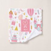 Roze Unicorn Party Pattern Girl Kinder Bathroom Bad Handdoek (Wasdoekje)