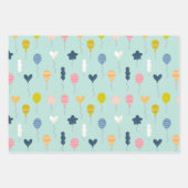 Roze Unicorn Party Pattern Monogrammed Girl Kinder Inpakpapier Vel (Voorkant 2)