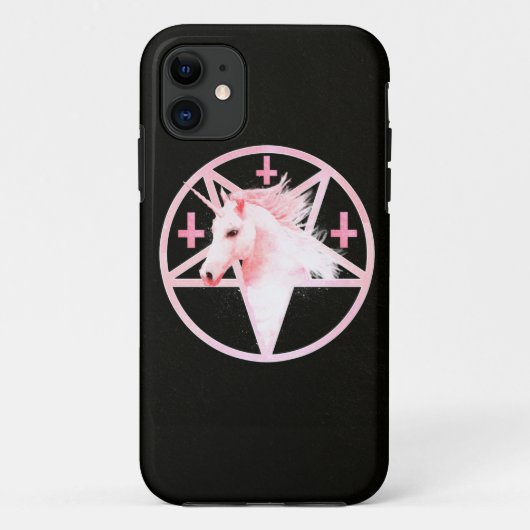 Roze Unicorn Pentagram Hoesje (Achterkant)
