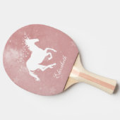 Roze Unicorn Personalized Ping Pong Paddle Tafeltennisbatje (Zijkant)
