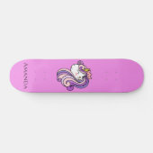 Roze unicorn persoonlijk skateboard (Horizontaal)
