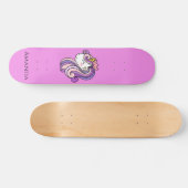 Roze unicorn persoonlijk skateboard (Horizontaal)