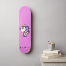 Roze unicorn persoonlijk skateboard