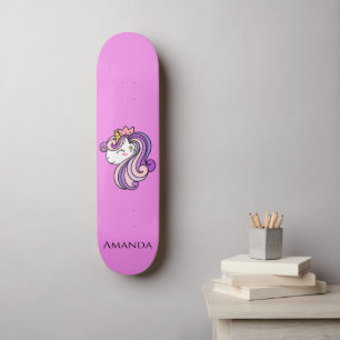 Roze unicorn persoonlijk skateboard