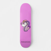 Roze unicorn persoonlijk skateboard (Voorkant)