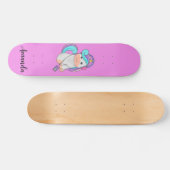 Roze unicorn persoonlijk skateboard (Horizontaal)