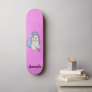Roze unicorn persoonlijk skateboard