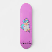 Roze unicorn persoonlijk skateboard (Voorkant)